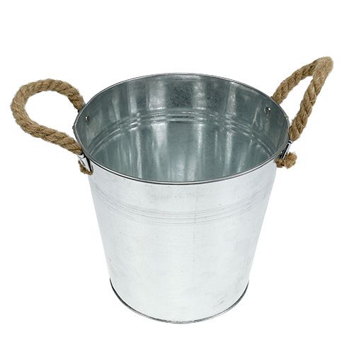 Product Metal bucket with rope handles shiny Ø22cm