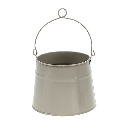 Floristik24 Metal bucket Ø12cm H11.5cm mud