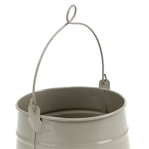 Floristik24 Metal bucket Ø12cm H11.5cm mud
