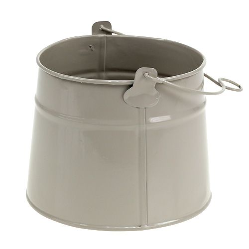 Floristik24 Metal bucket Ø12cm H11.5cm mud