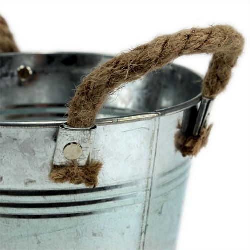 Product Decorative bucket flowerpot metal with rope handles Ø20cm