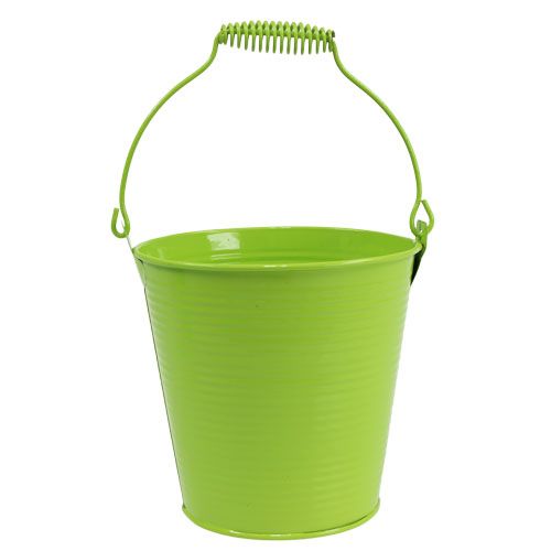 Tin bucket apple green Ø15cm H14.5cm