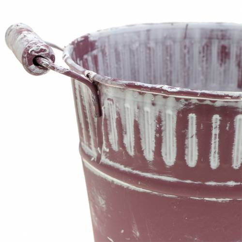 Product Tin bucket lilac white washed Ø15cm H14.5cm 1p