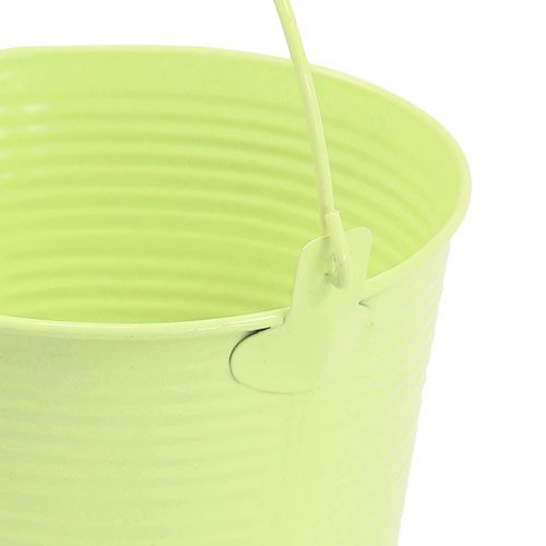 Product Bucket with grooved pattern pastel green Ø14.5cm H14.5cm