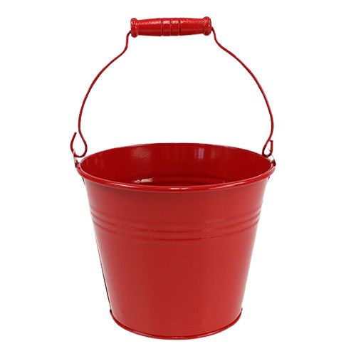 Floristik24.ie Metal bucket red Ø12cm H10cm 8pcs75760