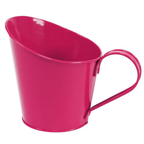 Floristik24 Tin planter for planting Pink Ø13cm H10-15cm