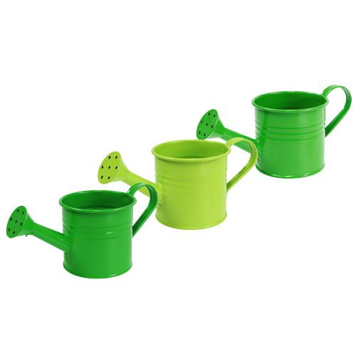 Tin watering cans green sort. Ø7.5cm H6.5cm 8pcs