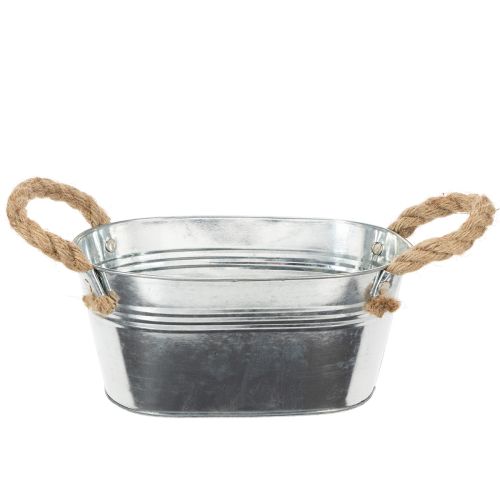 Metal bowl with rope handles, silver, 22cm high, 10cm high buy online | Floristik24.ie