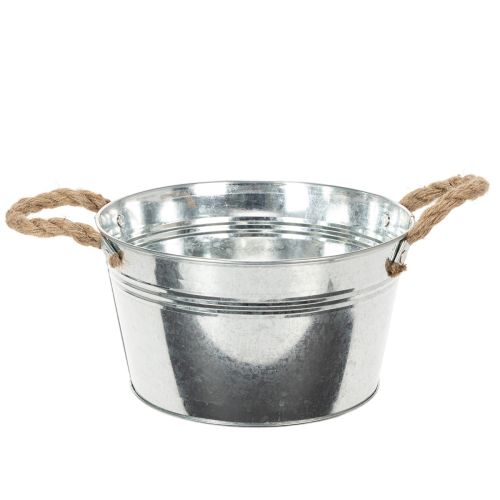Glossy metal bowl with rope handles, Ø22cm buy online | Floristik24.ie