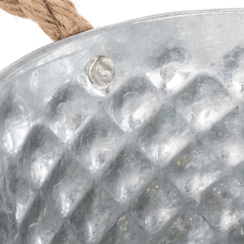 Sheet metal bowl with rope handles Ø18cm H10cm | Floristik24.ie