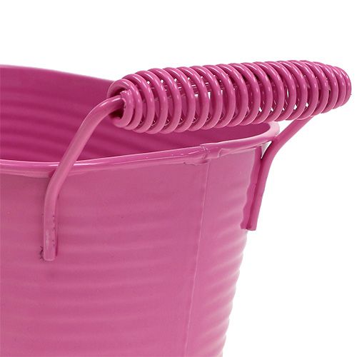 Floristik24 Sheet metal bowl oval pink 19.5cm x 11cm x 9cm