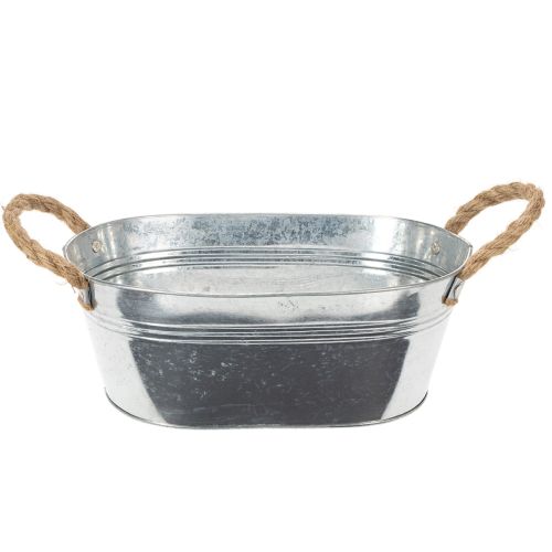 Oval tin bowl silver 30cm x 17cm x 10cm buy online | Floristik24.ie