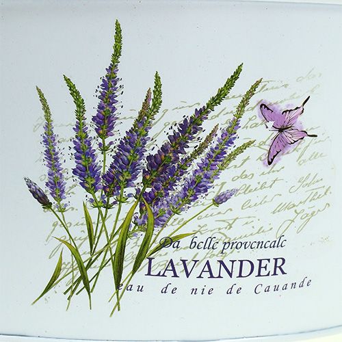 Floristik24 Sheet metal bowls 3-set white with lavender motif