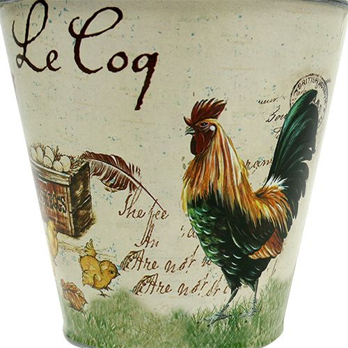 Floristik24 Tin pot with Easter motif Ø13cm H12cm