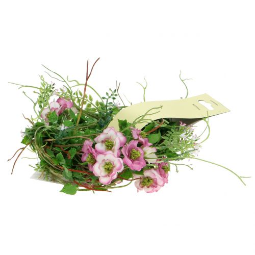 Floristik24 Flower garland pink 180cm