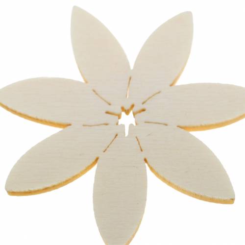 Product Wooden flowers to scatter white, brown Ø4cm 72p