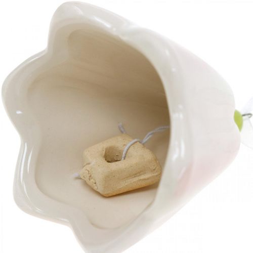 Floristik24 Flower bell to hang pink, cream spring decoration ceramic H6cm 6pcs