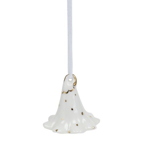 Product Blossom bell to hang white, gold 4.5cm - 5cm 3pcs