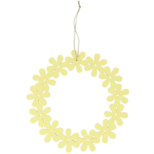 Floristik24 Flower wreath wood in yellow Ø35cm 1p