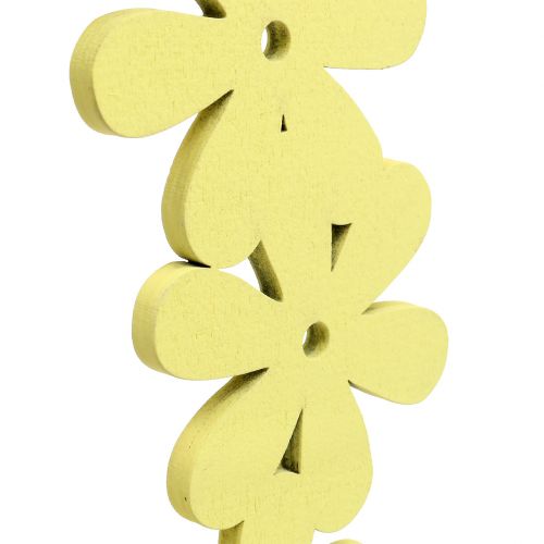 Product Flower wreath wood in yellow Ø35cm 1p