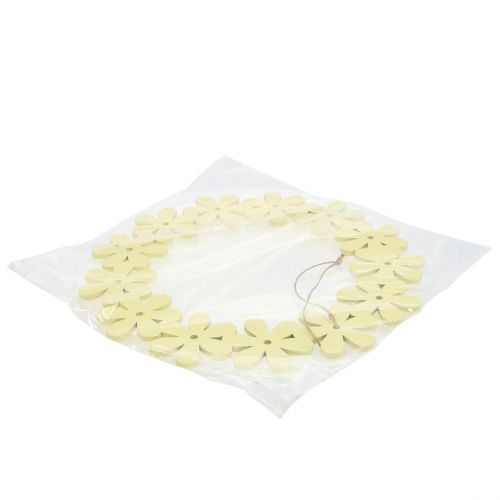 Floristik24 Flower wreath wood in yellow Ø35cm 1p