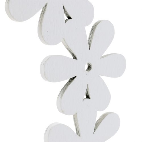 Product Flower wreath wood in white Ø35cm 1p