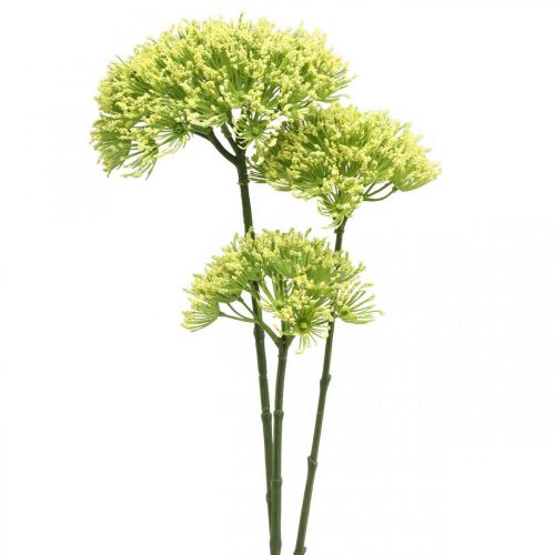 Product Artificial flower branch Yellow fennel artificial branch with 3 flowers 85cm