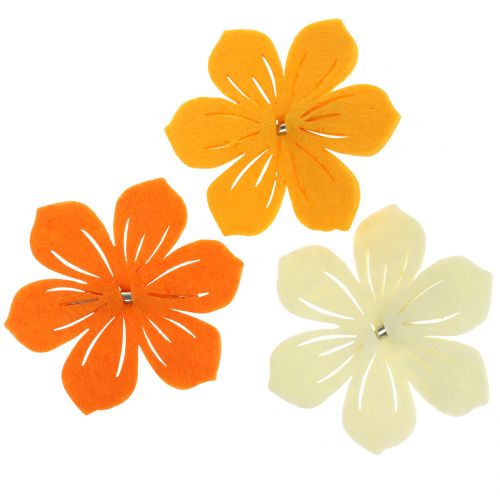 Floristik24 Felt flower on clip 7cm 24 pcs