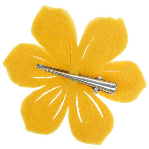 Floristik24 Felt flower on clip 7cm 24 pcs