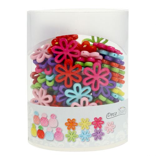 Floristik24 Flowers Ø3cm with hole sorted 135g