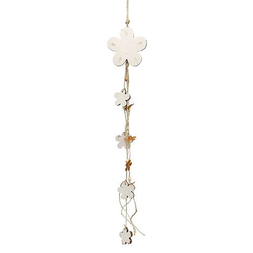 Flower hanger wood-metal white, rust L 95cm