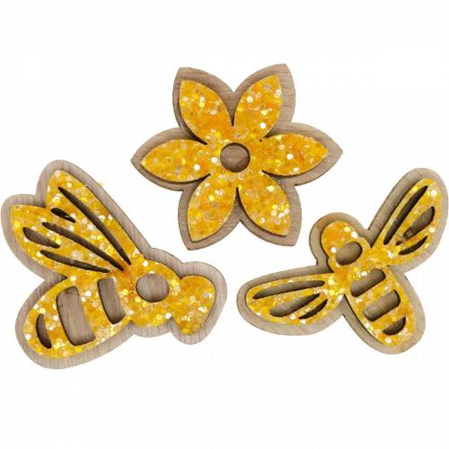 Product Flowers and bees to sprinkle orange wood sprinkle decoration spring 36pcs