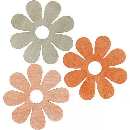 Floristik24 Flowers for scattering orange, apricot, brown scattered decoration wood 72pcs