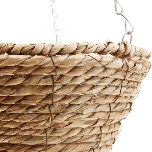 Floristik24 Flower basket hanging basket Hanging basket plant basket straw Ø30cm