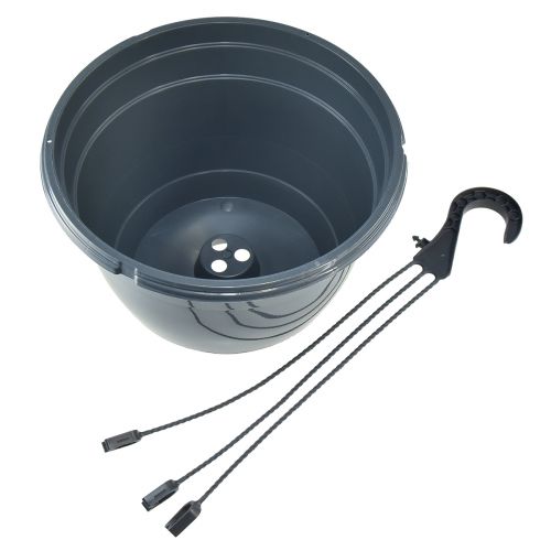 Floristik24 Hanging flower basket anthracite plant pot for hanging Ø25cm H50cm