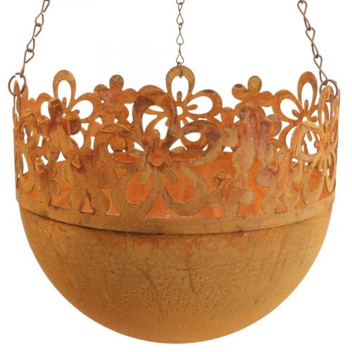 Product Hanging basket metal decoration rust hanging decoration Ø20cm H16cm