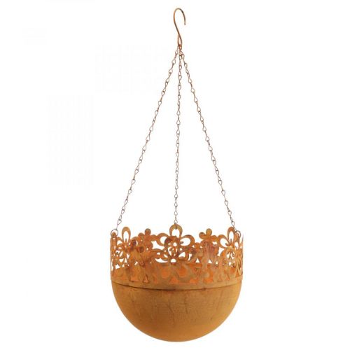 Hanging basket metal decoration rust hanging decoration Ø20cm H16cm