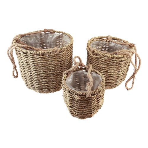 Floristik24 Hanging flower pot seagrass basket Ø15/20/25cm set of 3