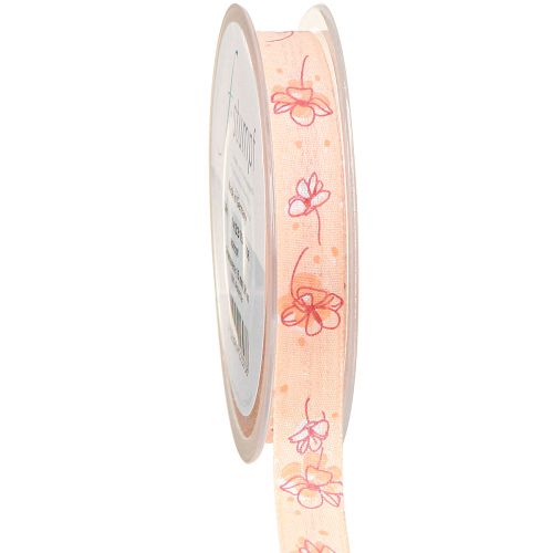 Product Flower Ribbon Spring Gift Ribbon Apricot Pastel 15mm 20m