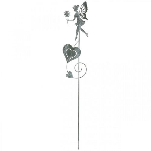 Floristik24 Garden decoration, decorative plug flower elf, spring decoration, metal plug, fairy with hearts, Valentine's Day 2pcs