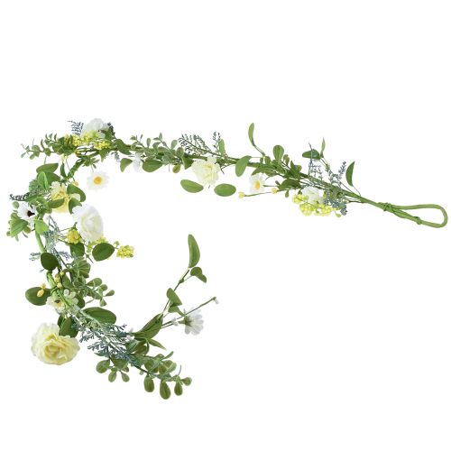 Artificial flower garland decoration garland cream yellow white 125cm