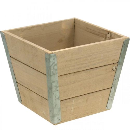Flower box wooden planter Shabby Chic Beige 19x19x15.5cm