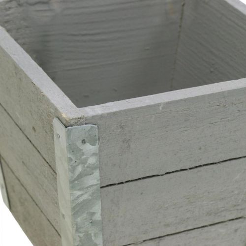 Product Flower box wooden planter shabby chic gray 12.5×14.5×14.5cm