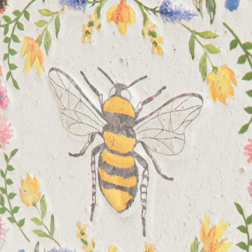 Product Hanging flower box metal bee cream colored L29cm