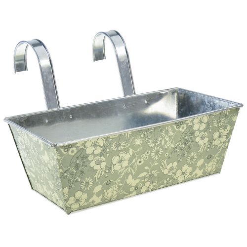 Floristik24 Flower box with holder balcony metal 35x15cm H13cm