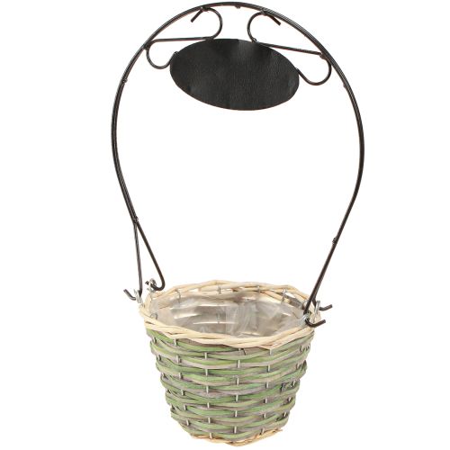 Product Flower basket handle with sign metal Ø23/20/17cm set of 3