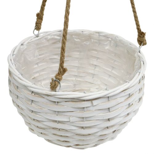 Floristik24 Flower basket for hanging white Ø23cm L68cm