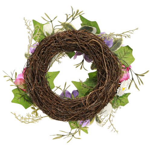 Product Artificial Flower Wreath Anemones Daisies Purple White Ø25cm