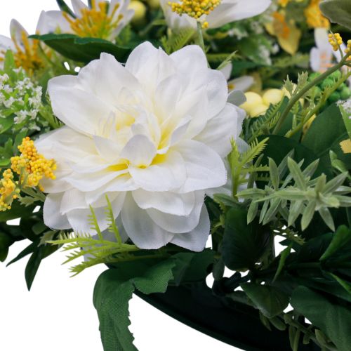 Floristik24 Door wreath wall decoration flowers dahlias banksia white Ø35cm