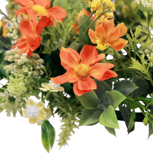 Floristik24 Artificial flower wreath anemones orange Ø30cm H9cm